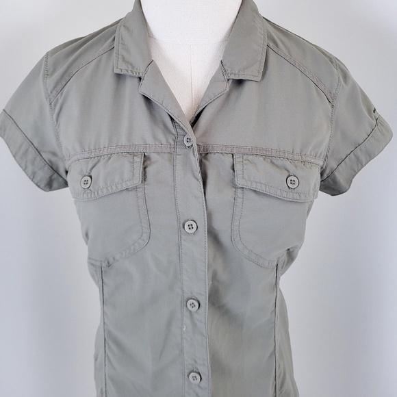 Columbia packable dress asymmetrical pockets mini titanium sportwear button down - Picture 8 of 16